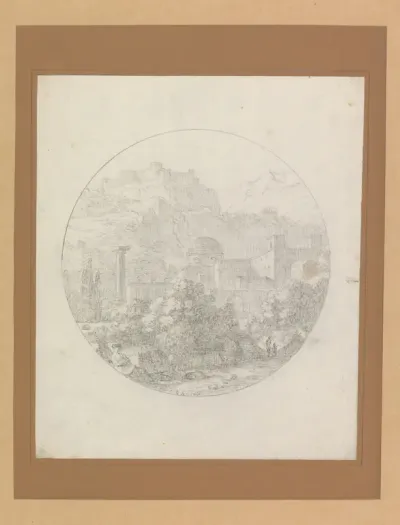 Berglandschap met gebouwen