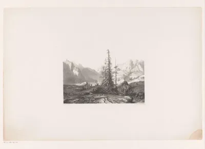Berglandschap met herder en geiten