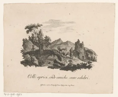 Berglandschap met herderin
