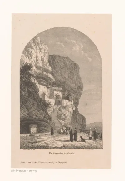 Berglandschap met klooster