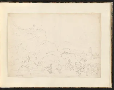Berglandschap met ruiters