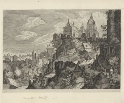 Berglandschap met stad
