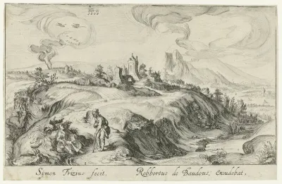 Berglandschap met twee figuren
