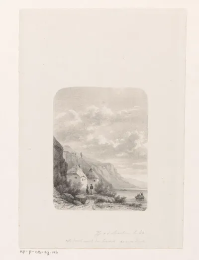 Berglandschap met twee huizen