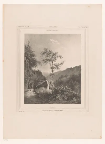 Berglandschap met twee wandelaars