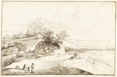 Berglandschap met uitzicht op een vlakte