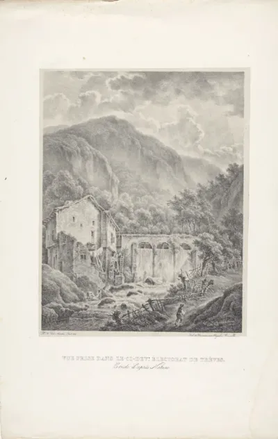 Berglandschap met watermolen nabij Trier