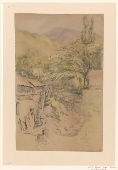 Berglandschap met watermolen
