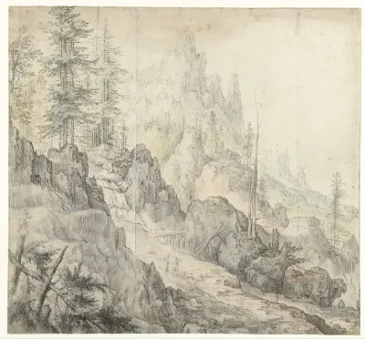 Berglandschap met waterval