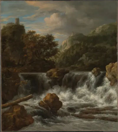 Berglandschap met waterval