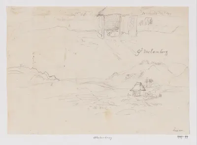 Berglandschap op West-Java bij Malangbong, bovenaan een hut