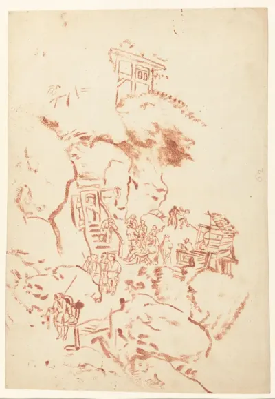 Bergwand met rotswoningen