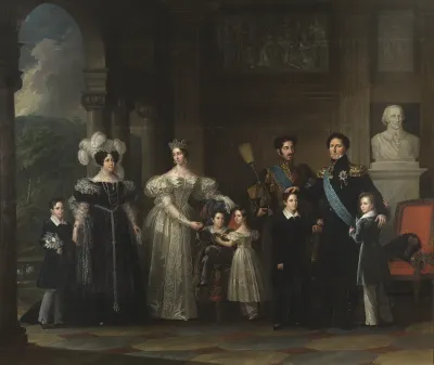 Bernadotte family painting, 9 people