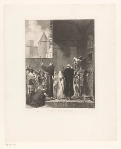 Bernard Délicieux bevrijdt gevangenen uit de kerkers van de inquisitie in Carcassonne