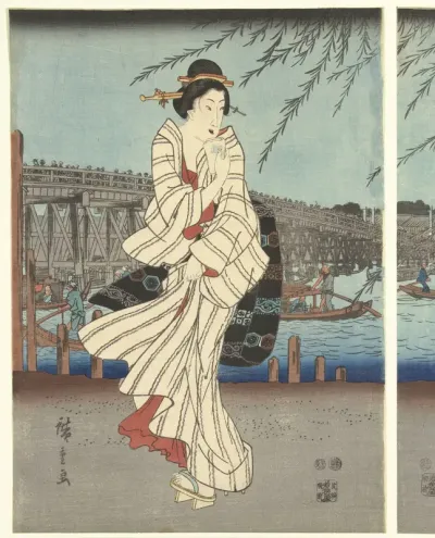 Beroemde plekken in de Oostelijke hoofdstad: Genietend van een avondbriesje bij de Ryogoku brug