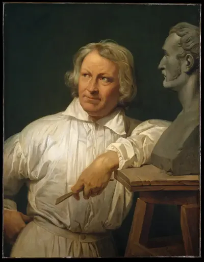 Bertel Thorvaldsen (1768–1844) with the Bust of Horace Vernet