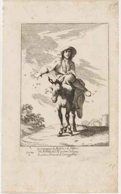 Bertoldo Riding a Donkey