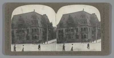 Beschadigd woonhuis van Claus Spreckels na de aardbeving in San Francisco