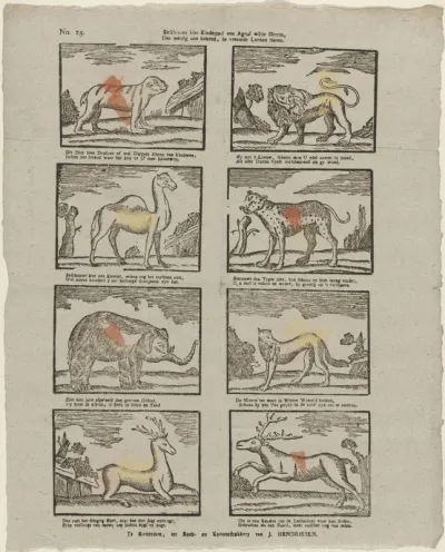 Beschouwt hier kinderen! een agttal wilde dieren, / Die weinig ons bekend, ja vreemde landen tieren