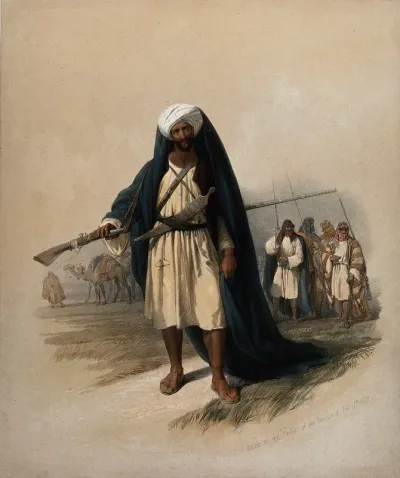 Besharah, of the Beni Said tribe, a member of the artists' travelling party in Egypt, Sinai and Akabah