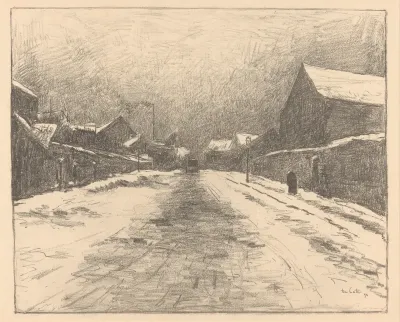 Besneeuwde straat