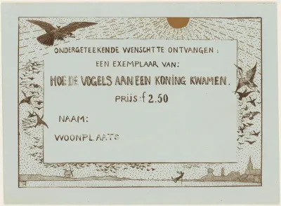 Bestelkaart voor 'Hoe de vogels aan een koning kwamen'