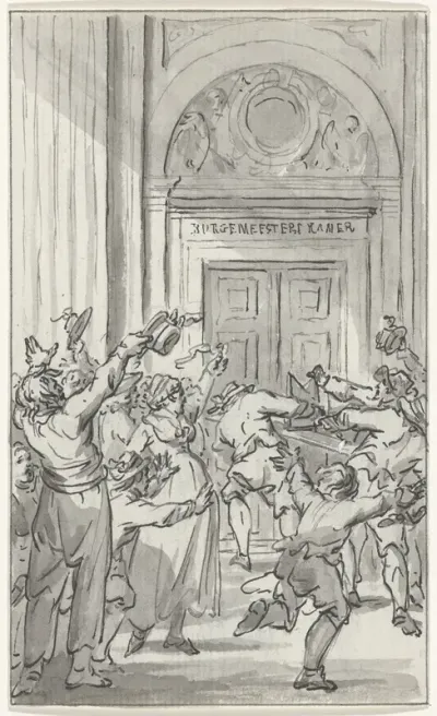 Bestorming van de burgemeesterskamer in het stadhuis van Amsterdam, 1747