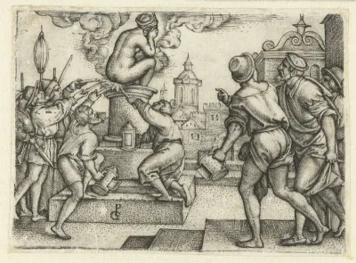 Bestraffing van prinses die Vergilius bespotte