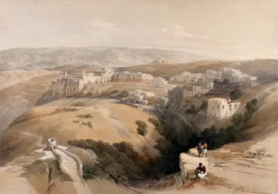 Bethlehem. Coloured lithograph by Louis Haghe after David Roberts, 1843