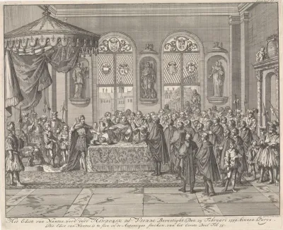 Bevestiging van het Edict van Nantes door koning Hendrik IV te Parijs, 1599
