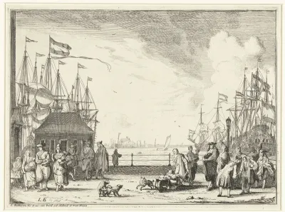 Bevolkte havenkade