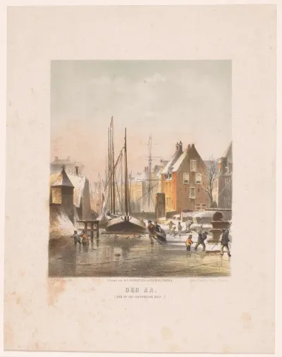 Bevroren kanaal in Groningen
