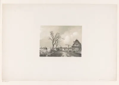 Bevroren rivier met koek en zopie