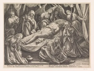 Bewening van Christus door engelen, Johannes de Evangelist en de drie heilige vrouwen