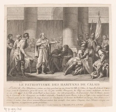 Bewoners van Calais in gesprek met Eduard III van Engeland