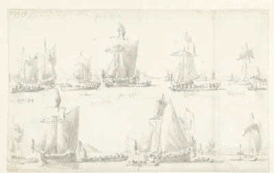 Bezoek van de Engelse koning Karel II aan twee Oost-Indiëvaarders tijdens zijn tocht op 27 Augustus 1681