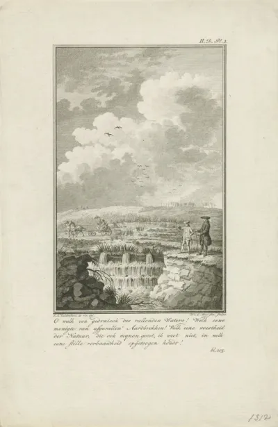 Bezoekers bij een waterval