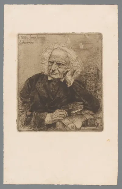 Bibliofiel met antiquarische boeken