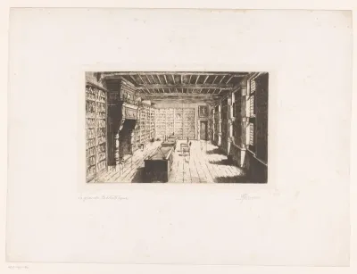 Bibliotheekzaal met schouw
