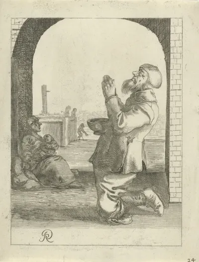 Biddende bedelaar