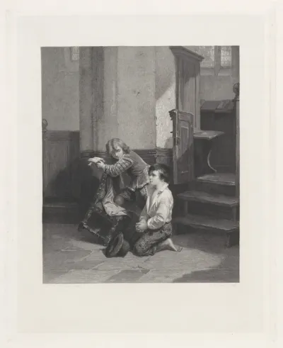 Biddende jongetjes