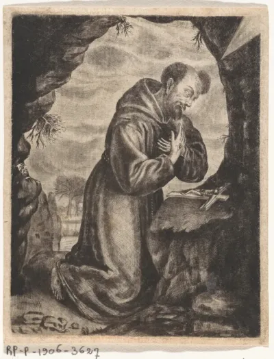 Biddende kluizenaar