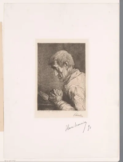 Biddende man