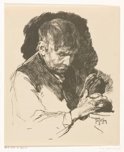 Biddende man met gevouwen handen
