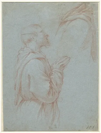Biddende monnik, en profil