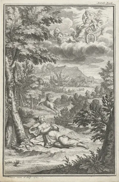 Biddende vrouw in de natuur