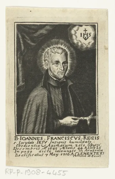 Bidprent met de heilige Johannes Franciscus Régis
