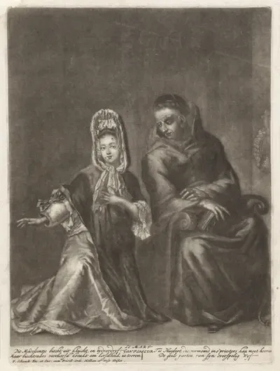 Biechtende jonge vrouw