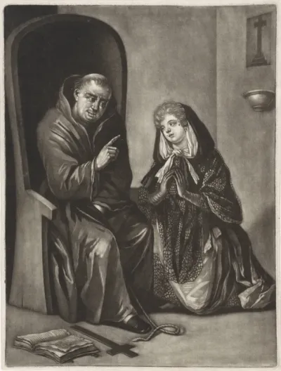 Biechtende vrouw