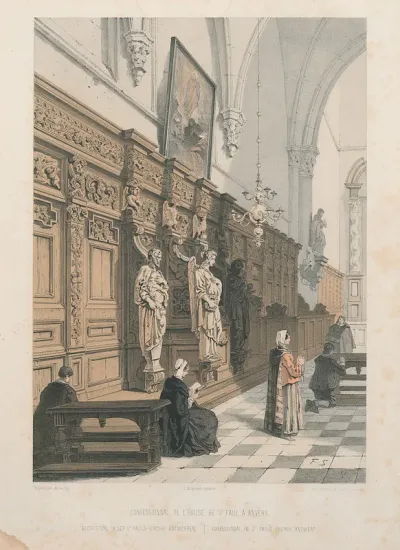 Biechtstoel in de Sint-Pauluskerk, Antwerpen